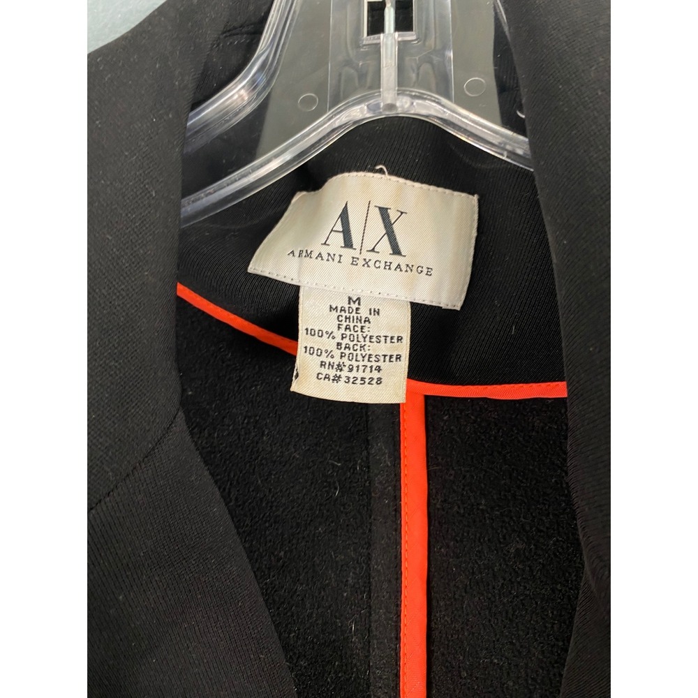 Armani Exchange Moto Trench Coat M Black Asymmetrical Zip Biker Jacket Modern - Picture 4 of 11